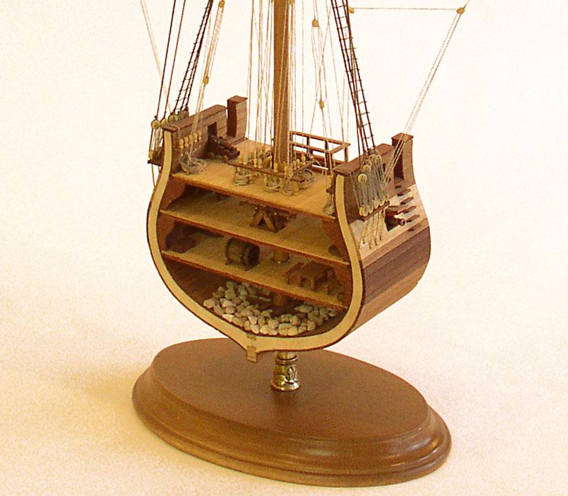 Модель парусника: Фрегат «Диана» секция корпуса